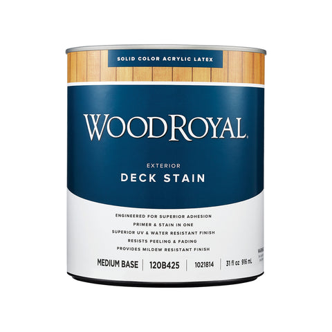 Ace Wood Royal Solid Tintable Flat Tint Base Medium Base Acrylic Latex Deck Stain 1 qt, Pack of 4