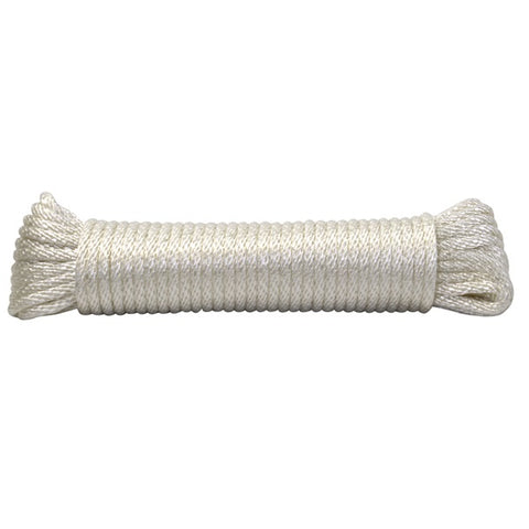 White Shell Rope Ace 1/4 in. Dia. x 50 ft. L Solid Braided Nylon Rope White – Shell ...