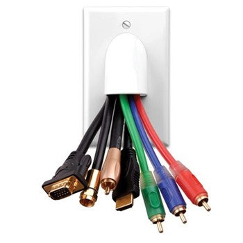 Monster Cable Just Hook It Up 1 gang White Plastic Cable/Telco Home Theater Wall Plate 1 pk