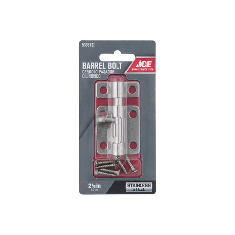Ace 2.5 in. L Polished Stainless Steel Heavy Duty Barrel Bolt