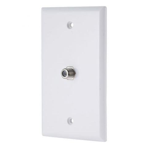 Monster Cable Just Hook It Up 1 gang White Polypropylene Coaxial Wall Plate 1 pk
