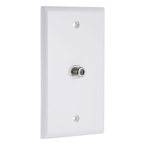 Monster Cable Just Hook It Up 1 gang White Polypropylene Coaxial Wall Plate 1 pk