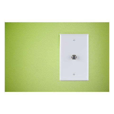 Monster Cable Just Hook It Up 1 gang White Polypropylene Coaxial Wall Plate 1 pk