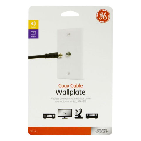 Monster Cable Just Hook It Up 1 gang White Polypropylene Coaxial Wall Plate 1 pk