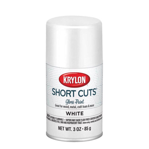 Krylon Short Cuts Gloss White Spray Paint 3 oz, Pack of 6