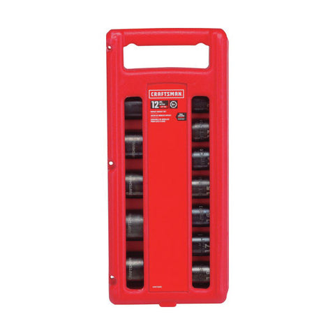 Craftsman Metric 12 pc. Steel 1/2 in. Drive Impact Socket Set