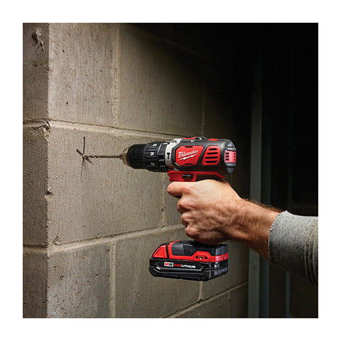 Milwaukee M18 Cordless Compact Hammer Drill Kit 18 volts 2 Speed 0-400/0-1,800 rpm 1/2 in. Li-Ion