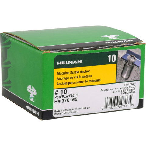 Hillman .19 in. Dia. x 0 in. L Metal Round Head Setting Tool Machine Screw Anchor 5 pk