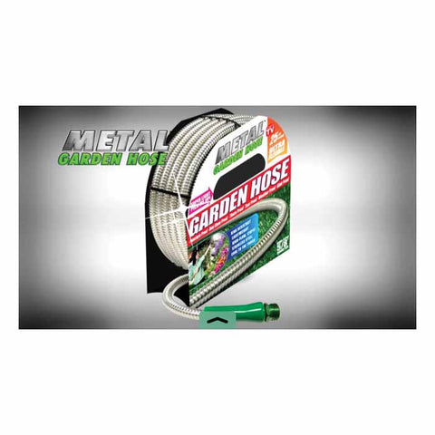 Metal Garden Hose As Seen on TV 5/8 in. Dia. x 50 ft. L Garden Hose Kink Resistant