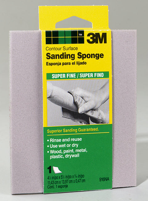 3M Contour Sanding Sponge 5-1/2 in. W x 4-1/2 in. L Super Fine 180 Grit