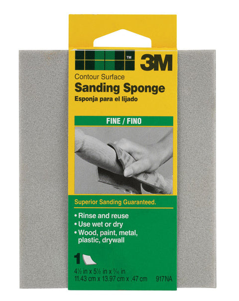 3M Contour Sanding Sponge 4-1/2 in. W x 5-1/2 in. L Fine 120 Grit