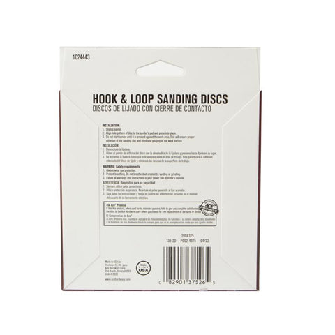 Ace 5 in. Aluminum Oxide Hook and Loop Sanding Disc 40 Grit Coarse 15 pk