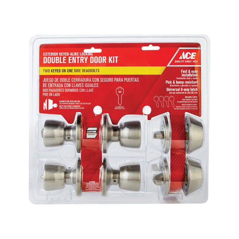 Ace Tulip Double Entry Door Kit Polished Brass Steel 3 Grade