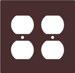 Eaton Wiring Devices PJ82B Duplex and Single Receptacle Wallplate, Mid-Size, 4-7/8 in L, 4-15/16 in W, Pack of 20