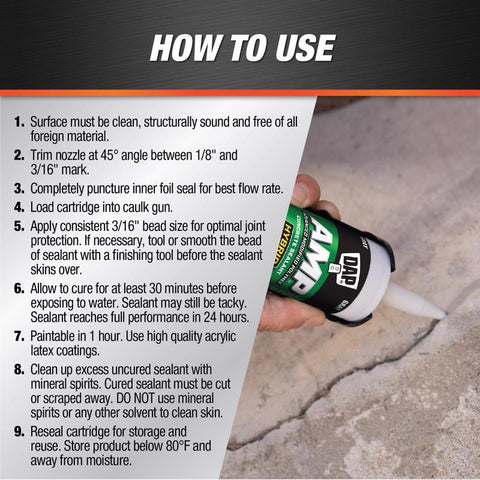 DAP AMP Gray Polymer Advanced Hybrid Self-Leveling Sealant 9 oz, Pack of 12