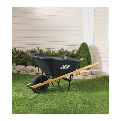 Ace Poly Single Wheel Residential Wheelbarrow 6 cu. ft.