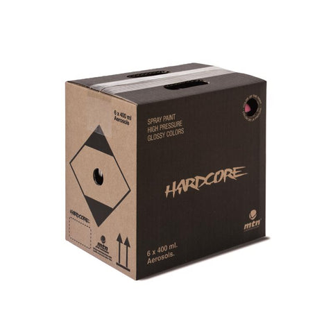 Montana Hardcore Metallic Silver Chrome Spray Paint 400 ml, Pack of 6
