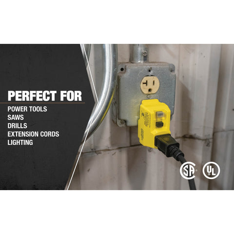 Coleman Cable TRC PVC GFCI Portable Plug 5-15P 2 Pole, 3 Wire Yellow
