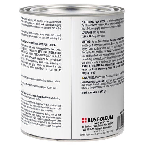 Varathane Semi-Transparent Ebony Water-Based Wood Stain 1 qt, Pack of 2