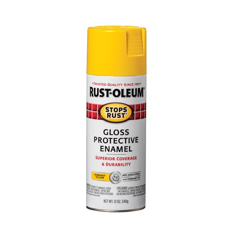 Rust-Oleum 7747830 Rust Preventative Spray Paint, Gloss, Sunburst Yellow, 12 oz, Can
