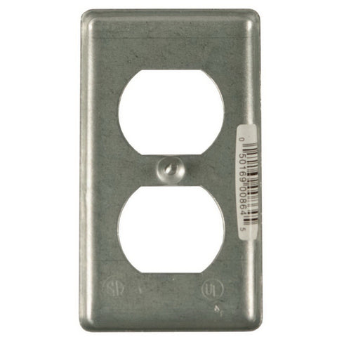 Raco Rectangle Steel 1 gang Electrical Cover For 1 Duplex Receptacle Gray