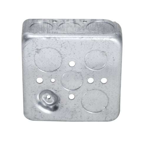 Raco 4 in. H Square 2 Gang Outlet Box 1/2 in. Gray Steel