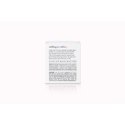 Method Pink Grapefruit Scent Concentrated All Purpose Cleaner Refill Liquid 1 oz, Pack of 12