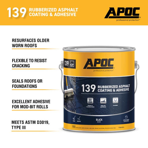APOC Black Roof And Foundation Coating 1 gal, Pack of 4