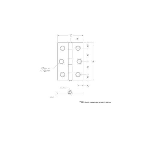 Ace Steel Narrow Hinge 1-5/8 in. L Zinc 2 pk