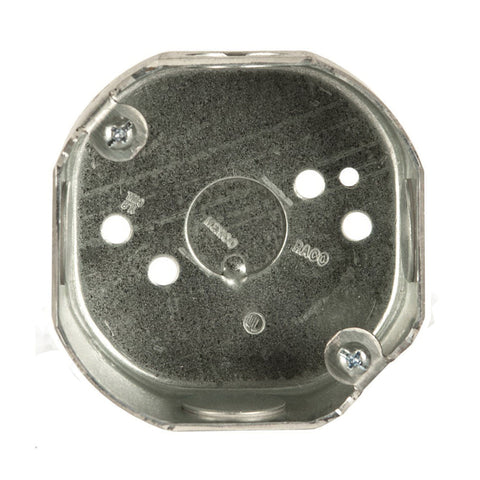 Raco 3-1/2 in. H Octagon 1 Gang Junction Box 1/2 in. Gray Steel