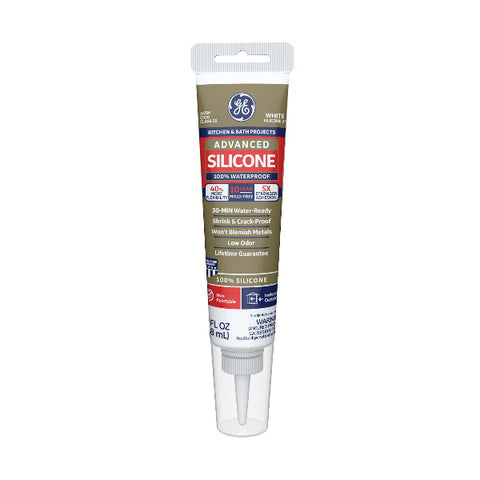 GE 100% Silicone II Sealant White 10.1 oz.