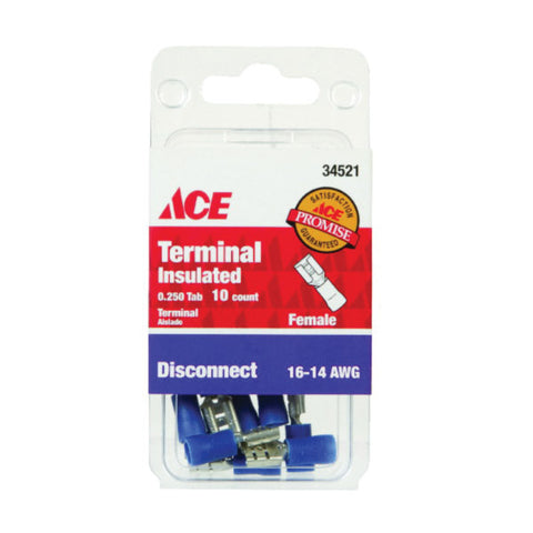 Ace Industrial Female Disconnect Vinyl Blue 10