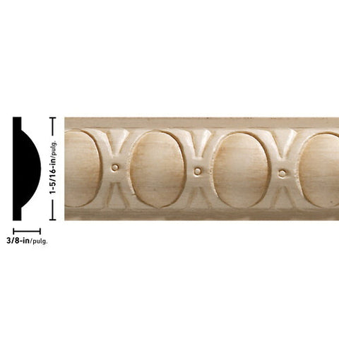 94 In. Embossed Trim White Hardwood