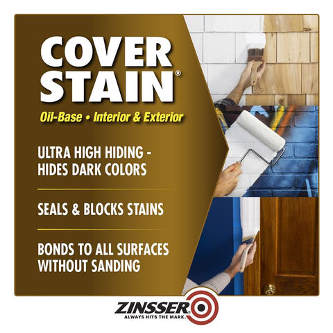 Zinsser Cover Stain White Oil-Based Alkyd Primer and Sealer 1 gal, Pack of 2