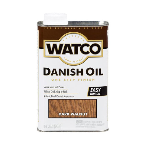 WATCO Transparent Dark Walnut Oil-Based Danish Oil 1 qt, Pack of 4
