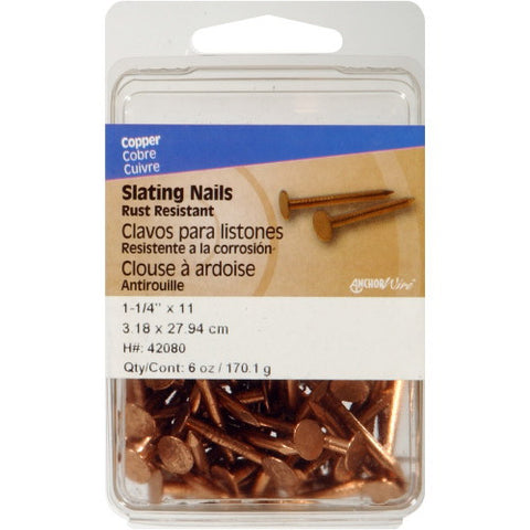 Hillman Flat 1-1/4 in. L Slate Nail Annular Ring Shank Copper 11 Ga. 6 oz.