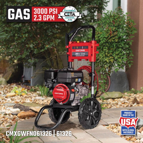 Craftsman CMXGWFN061326 3000 psi Gas 2.3 gpm Pressure Washer – Shell ...