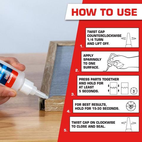 Loctite Super Strength Ethyl Cyanoacrylate Clear Super Glue 0.7 oz, Pack of 6