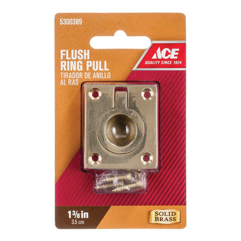 Ace Cabinet Flush Pull 1-3/8 in. L 1-3/8 in. Solid Brass 1 pk