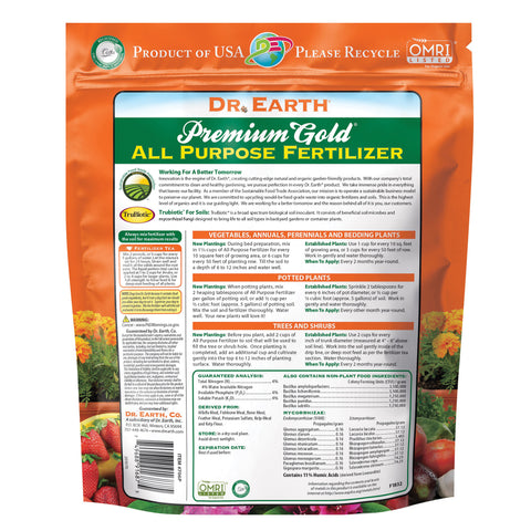 Dr. Earth Premium Gold All Purpose Fertilizer For Vegetables, Flower 4 lb.