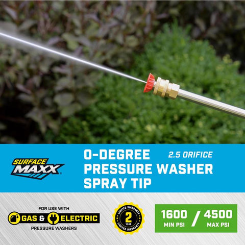 SurfaceMaxx 2.5 Orifice 0-degree Spray Nozzle 4500 psi