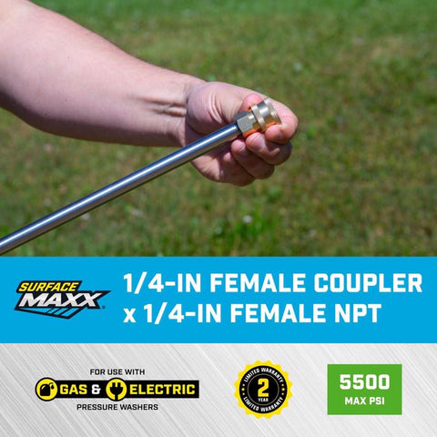 SurfaceMaxx 1/4-in Female NPT x 1/4-in Female Quick Connect Plug 5500 psi