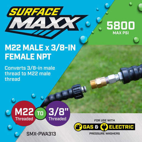 SurfaceMaxx M22 Male x 3/8-in Female NPT Screw Nipple 5800 psi