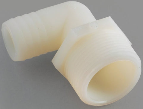 Anderson Metals 53720-0604 Hose Elbow, 3/8 in, Barb, 1/4 in, MPT, 150 psi Pressure, Nylon, Pack of 10