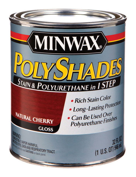 Minwax PolyShades Transparent Polyurethane Polyuethane Stain Natural Cherry 1 qt.