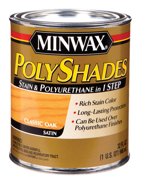 Minwax PolyShades Transparent Polyurethane Polyurethane Stain Classic Oak 1 qt.