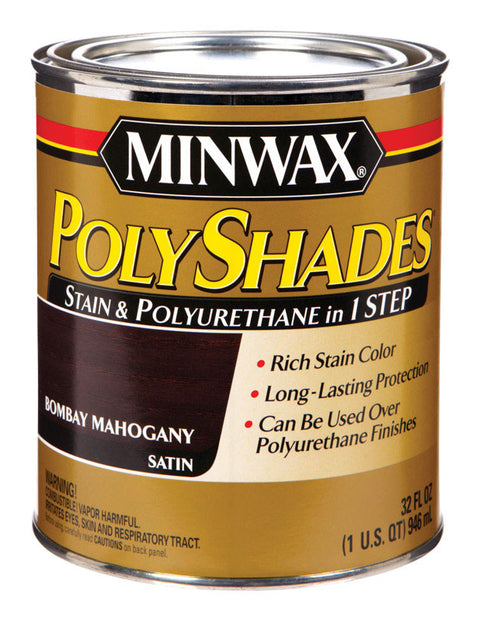 Minwax PolyShades Transparent Polyurethane Polyurethane Stain Bombay Mahogany 1 qt.