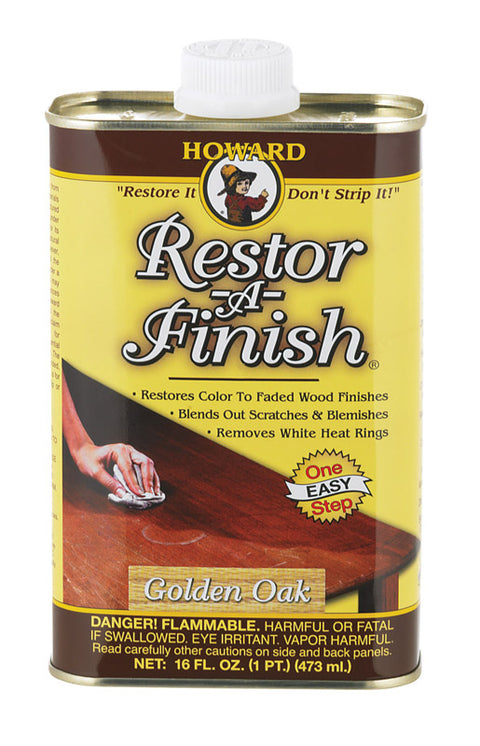 Howard Restor-A-Finish Semi-Transparent Oil-Based Wood Restorer Golden Oak 1 pt.