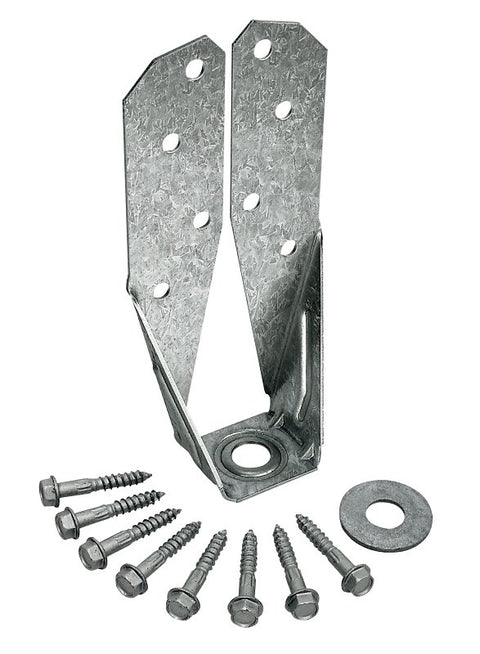 Simpson Strong-Tie DTT Series DTT2Z Deck Tension Tie, 3 in L, 3-1/4 in W, Steel, ZMAX, Fastening Method: Screw, Pack of 20