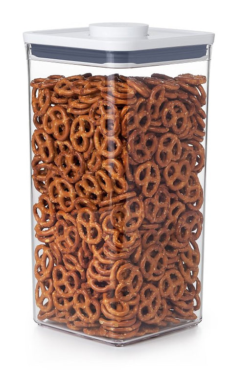 Good Grips POP 11233400 Food Container, 6 qt Capacity, Plastic, Clear, 6-1/2 in L, 6-1/2 in W, 12.6 in H